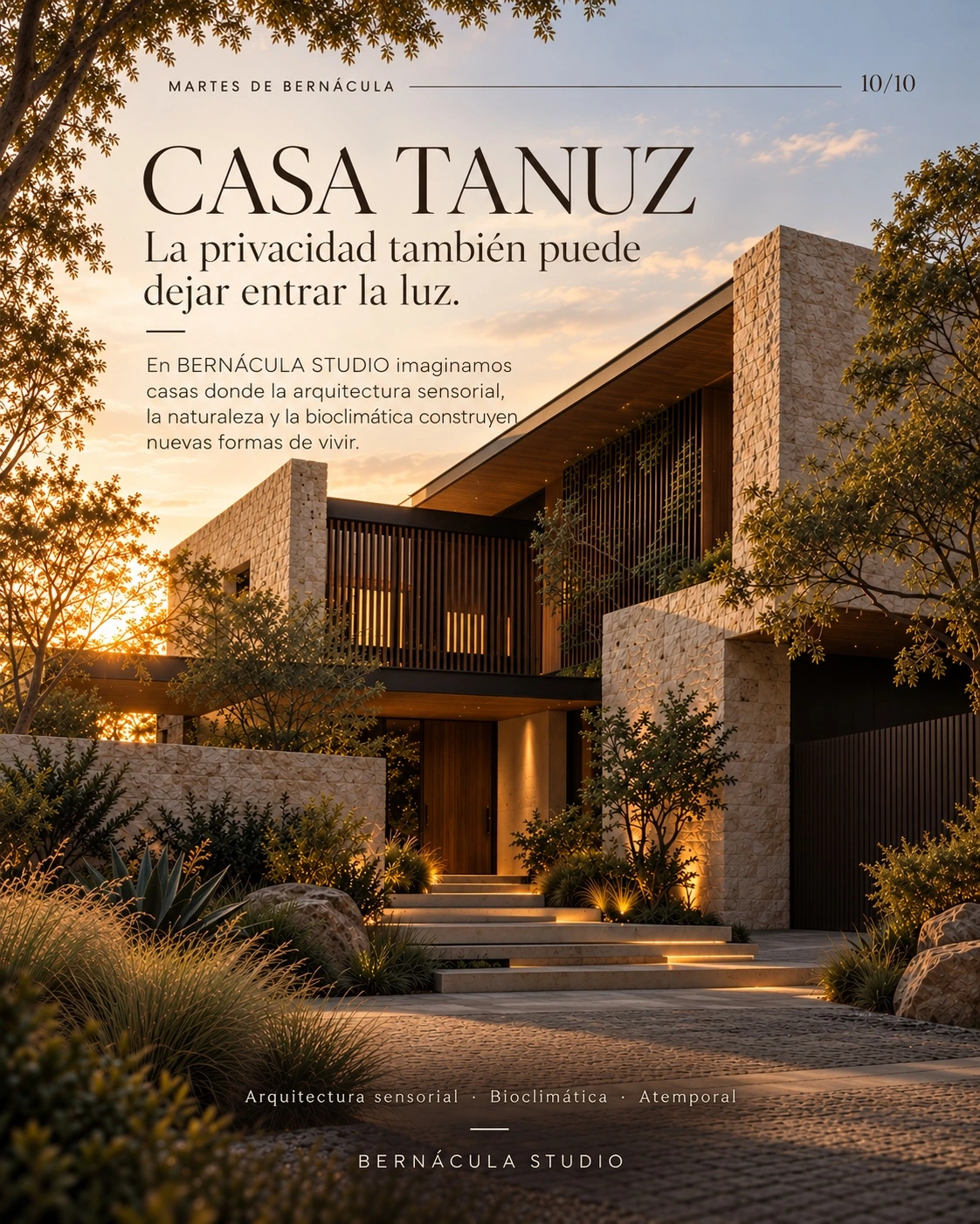 Casa Tanuz: privacidad, luz y celosías en una propuesta residencial conceptual